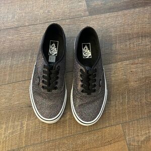 VANS BLACK RAINBOW GLITTER LOP TOP SNEAKERS SZ 9 WOMEN 7.5 MEN